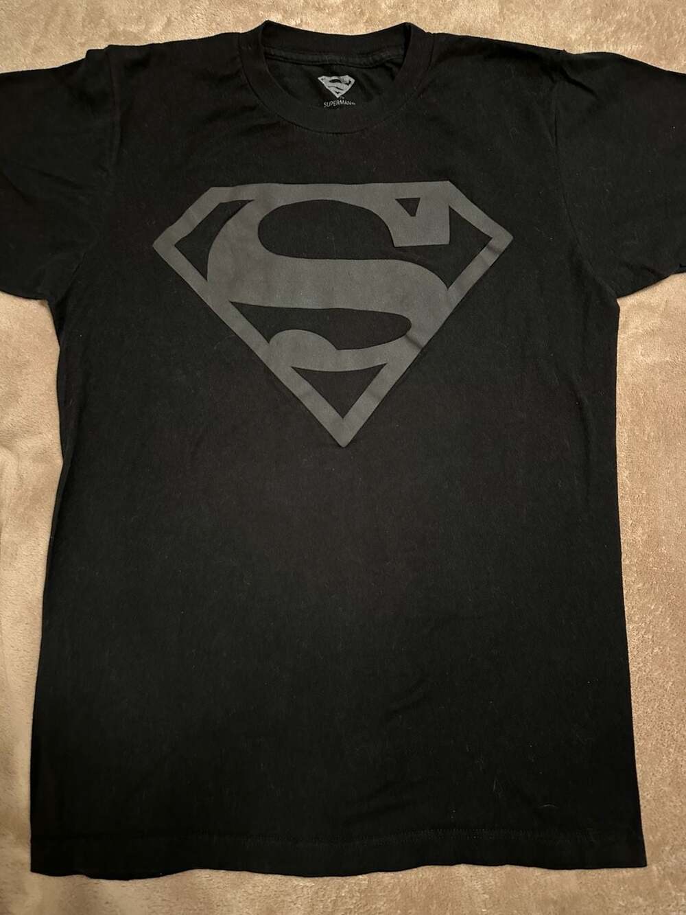 Superman Black Logo Graphic T-Shirt Size S